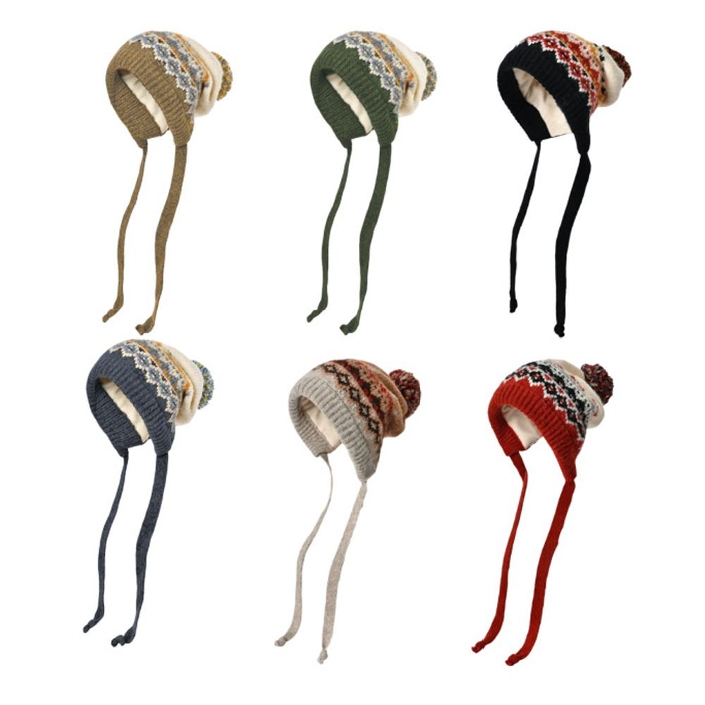 Winter Trapper Hat - Topi hangat pompom modis topi beanie