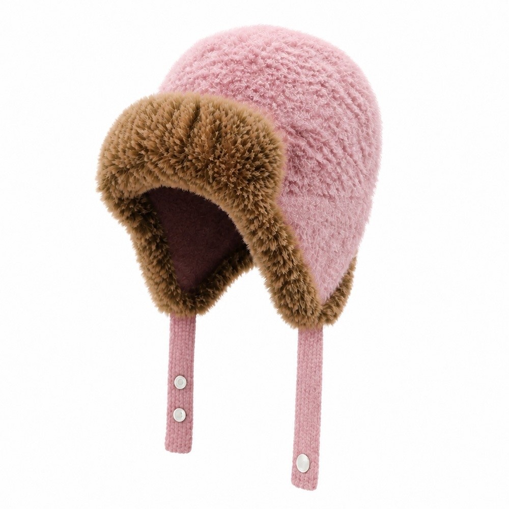 Winter Trapper Hat - Topi Trapper Unisex Berlapis Fleece Poliester,