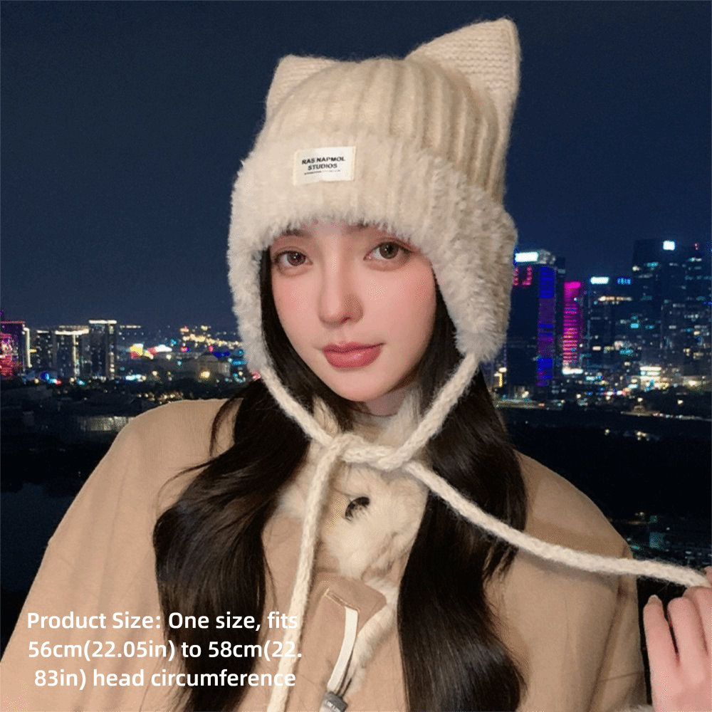 Topi Rajut Telinga Kucing Poli - Winter Trapper Hat ulasan dan harga