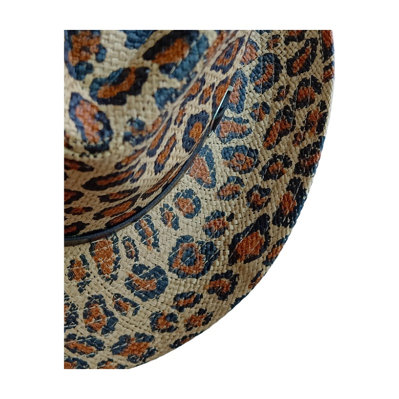 Topi Koboi Baru Motif Leopard, - Cowboy Hat Straw ulasan dan harga